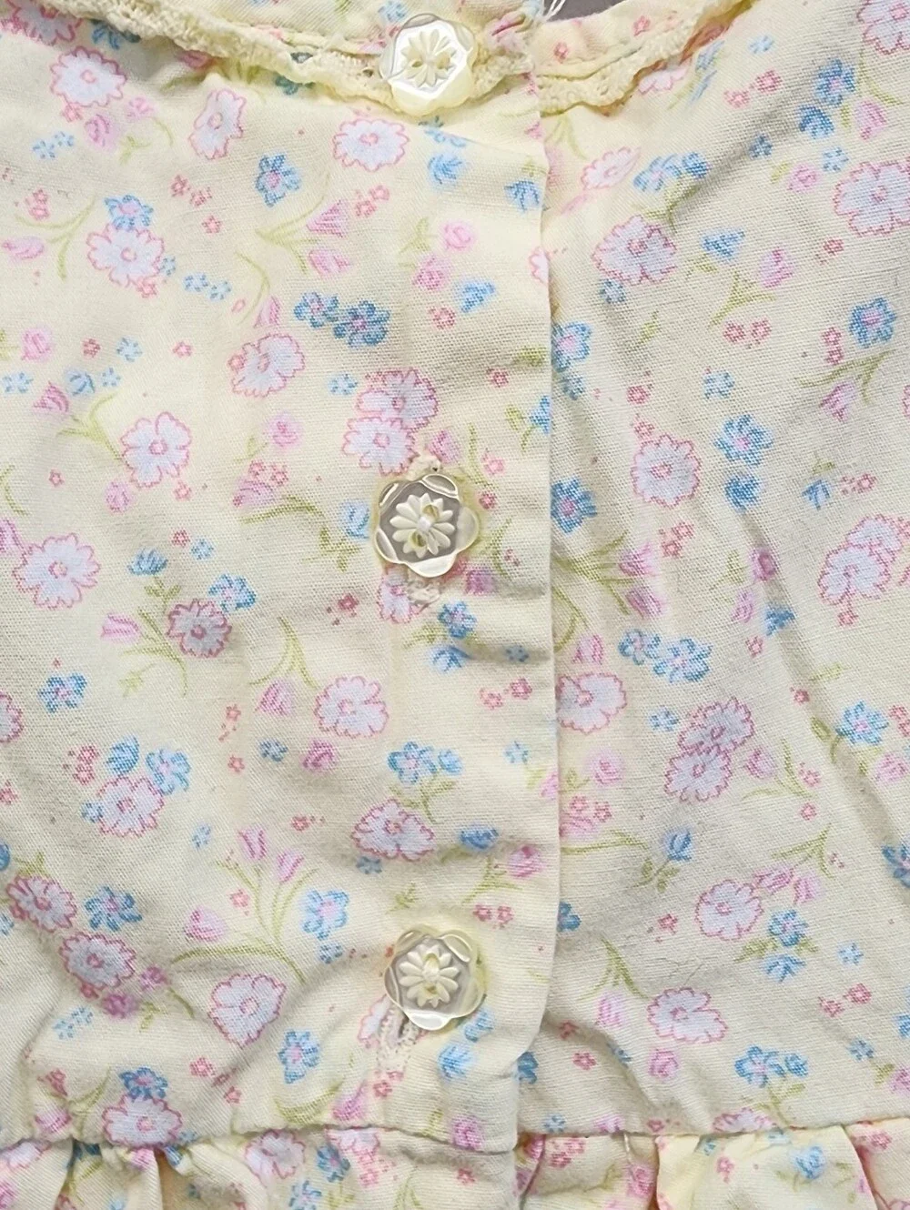 Savannah Baby 12M Yellow Floral Cotton Dress Ruffle Tiered